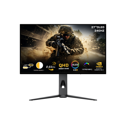 Twisted Minds 27" Prestige X Series OLED QHD, 240HZ, 0.3 MS, HDMI 2.1 Gaming Monitor - TM27OLD2K240