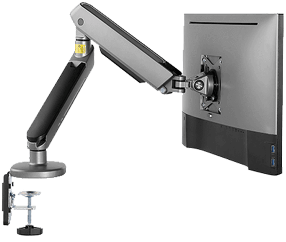 Twisted Minds Premium Gaming Single Monitor Arm RGB Lighting – Grey - TM-54-C06-G