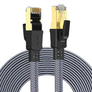 Twisted Minds Flat Braided Network Cable ,Transmission Rate 40GBPS / 2000MHZ ,3M - TM-CAT8-3M