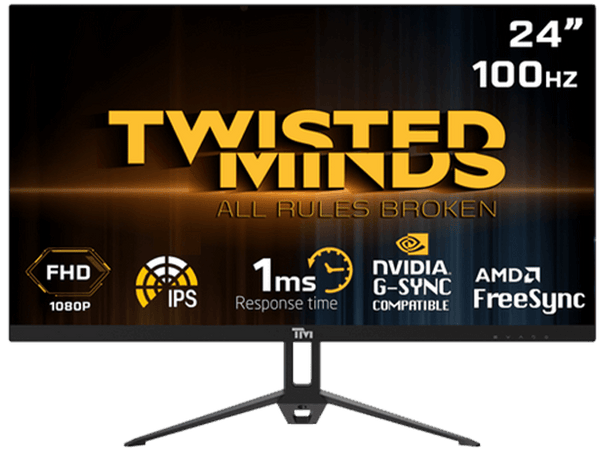 Twisted Minds ECO Series Flat 24'',FHD ,100 HZ ,IPS ,1ms Gaming Monitor