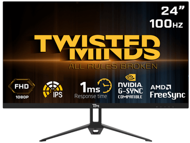 Twisted Minds ECO Series Flat 24'',FHD ,100 HZ ,IPS ,1ms Gaming Monitor