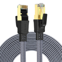 Twisted Minds Flat Braided Network Cable ,Transmission Rate 40GBPS / 2000MHZ ,20M - TM-CAT8-20M