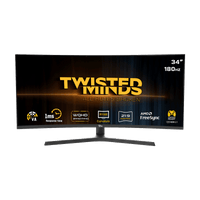 Twistedminds Eclipse Pro Series 34” WQHD (3440×1440) ,180Hz, 1ms Curved, HDR10 Adjustable Stand, Dual 3W Speakers Gaming Monitor - TM34CWQHDVA