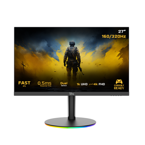Twisted Minds Dual Switch Gaming Monitor TMDX27B 27" FHD, 160/320Hz, MPRT 0.5ms, HDMI 2.1, Fast IPS (Support PS5) - Black - TMDX27B