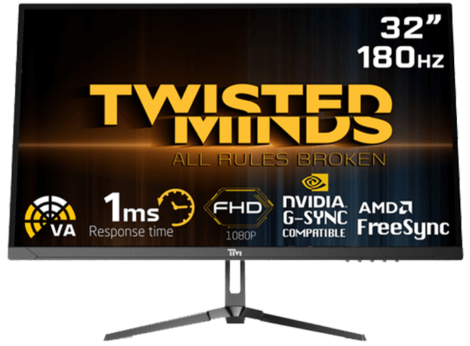 Twisted Minds 32inch, HDR ,FHD ,180Hz, VA, 1ms, HDMI2.0 Gaming Monitor TM32FHD180VA