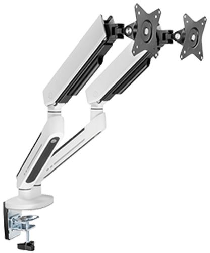Twisted Minds Dual Premium Monitor Arm With RGB Lighting - White TM-54-C012-W