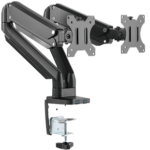 Twisted Minds Dual Monitor Aluminum Slim Mechanical Spring USB Monitor Arm - TM-26-C012