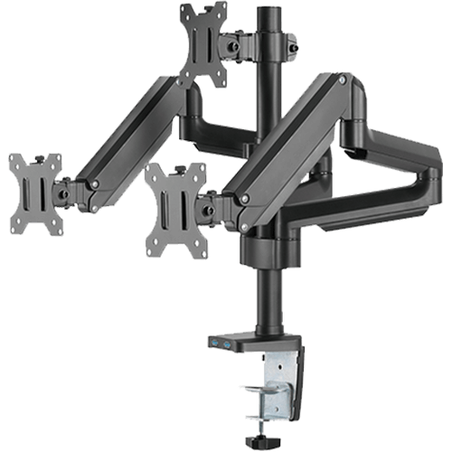 Twisted Minds Triple Monitor Aluminum Slim Mechanical Spring USB Monitor Arm - TM-26-C018UP