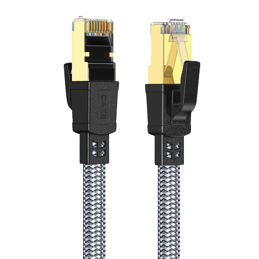 Twisted Minds Flat Braided Network Cable ,Transmission Rate 40GBPS / 2000MHZ ,20M - TM-CAT8-20M