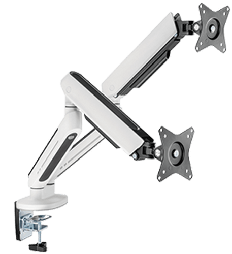 Twisted Minds Dual Premium Monitor Arm With RGB Lighting - White TM-54-C012-W