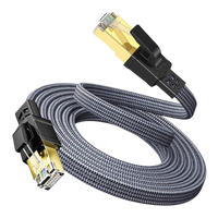 Twisted Minds Flat Braided Network Cable ,Transmission Rate 40GBPS / 2000MHZ , 5M - TM-CAT8-5M