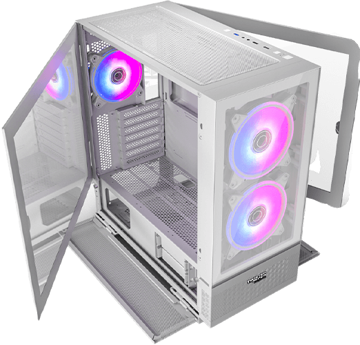 Twisted Minds Minimalist -04 Mid Tower Gaming Case - White TM-X5-W