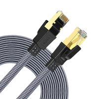 Twisted Minds Flat Braided Network Cable ,Transmission Rate 40GBPS / 2000MHZ , 10M - TM-CAT8-10M
