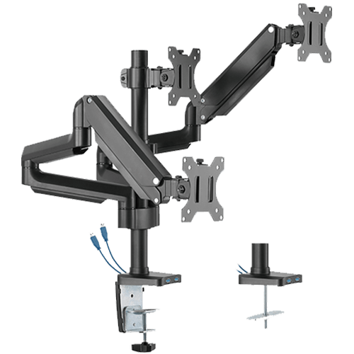 Twisted Minds Triple Monitor Aluminum Slim Mechanical Spring USB Monitor Arm TM-26-C018UP