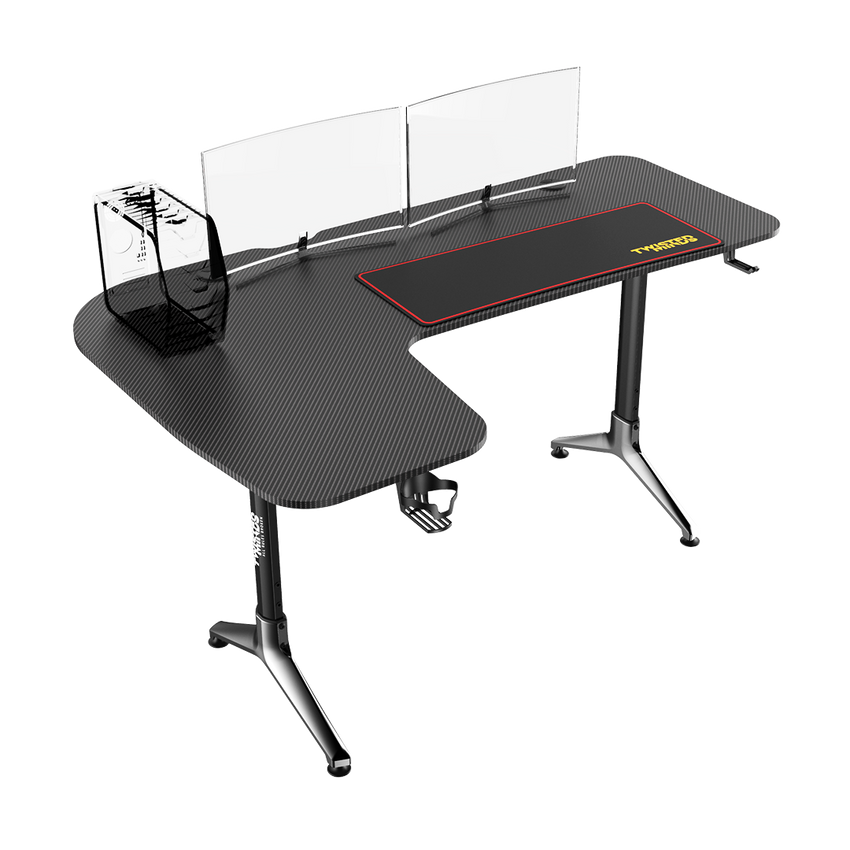 Twisted Minds Y Shaped Gaming Desk Carbon fiber texture - Left