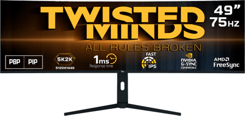 Twisted Minds Eclipse Pro Series CURVE 49" 5K/2K - 75HZ 1ms Gaming Monitor - TM492K75IPS