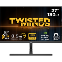 Twisted Minds Blaze Series Flat  27" FHD - 180HZ 0.5 MS Fast IPS HDMI 2.1 Gaming Monitor Black - TM27FHD180IPS