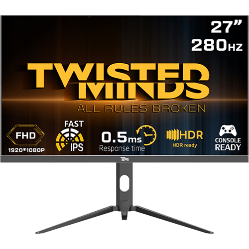 Twisted Minds Supreme Series Flat 27" FHD, 280HZ, 0.5MS, Fast IPS, HDMI 2.1 Gaming Monitor - TM27FHD280IPS