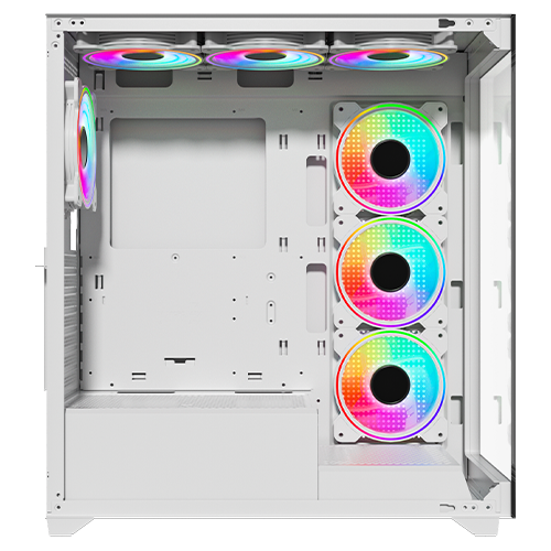Twisted Minds Quantum Mid Tempered Glass Mid Tower Gaming Case - White - TM-TM-290XL-9-W