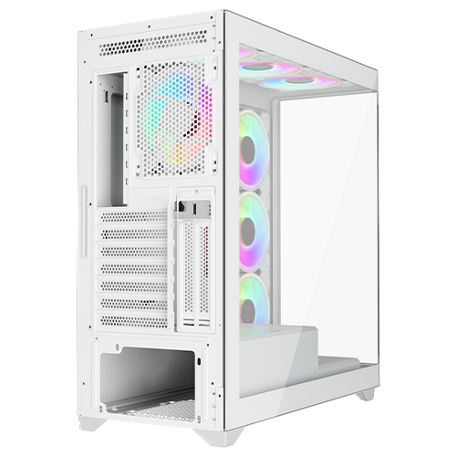 Twisted Minds Quantum Mid Tempered Glass Mid Tower Gaming Case - White - TM-TM-290XL-9-W