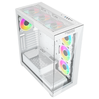 Twisted Minds Quantum Mid Tempered Glass Mid Tower Gaming Case - White - TM-TM-290XL-9-W