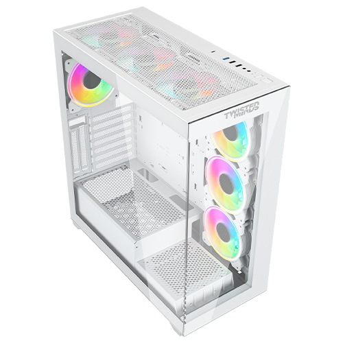 Twisted Minds Quantum Mid Tempered Glass Mid Tower Gaming Case - White - TM-TM-290XL-9-W