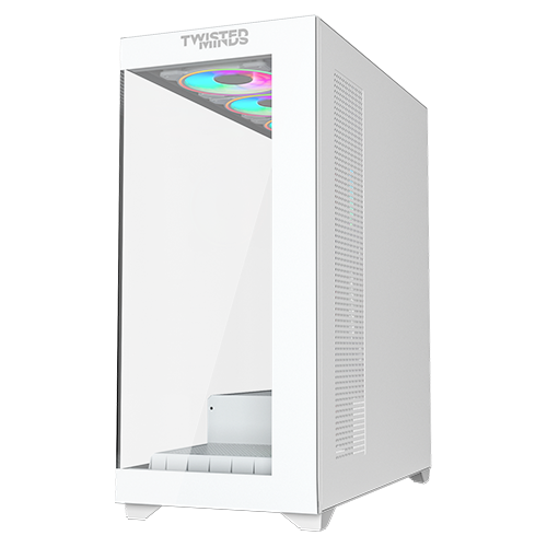 Twisted Minds Quantum Mid Tempered Glass Mid Tower Gaming Case - White - TM-TM-290XL-9-W