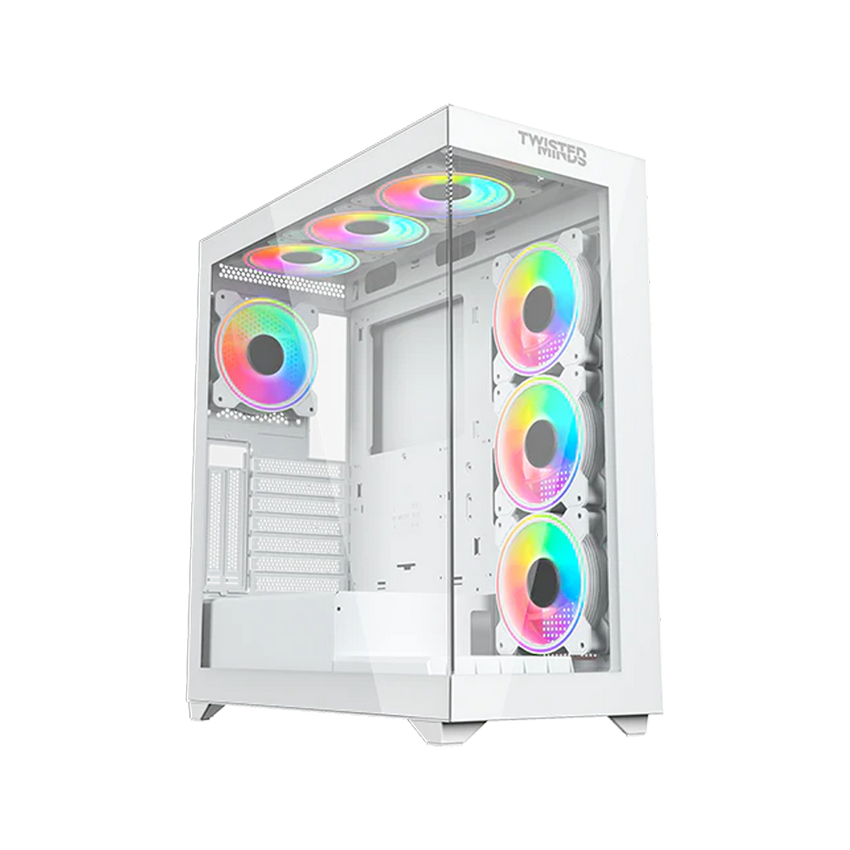 Twisted Minds Quantum Mid Tempered Glass Mid Tower Gaming Case - White - TM-290XL-9-W