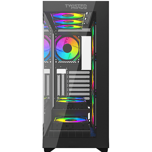 Twisted Minds Quantum Mid Tempered Glass Mid Tower Gaming Case - Black - TM-290XL-9B