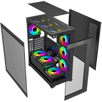 Twisted Minds Quantum Mid Tempered Glass Mid Tower Gaming Case - Black - TM-290XL-9B