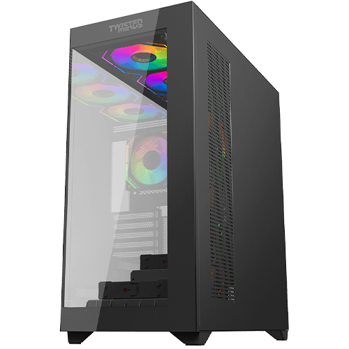 Twisted Minds Quantum Mid Tempered Glass Mid Tower Gaming Case - Black - TM-290XL-9B