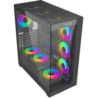 Twisted Minds Quantum Mid Tempered Glass Mid Tower Gaming Case - Black - TM-290XL-9B