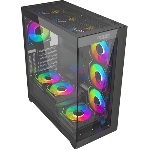 Twisted Minds Quantum Mid Tempered Glass Mid Tower Gaming Case - Black - TM-290XL-9B