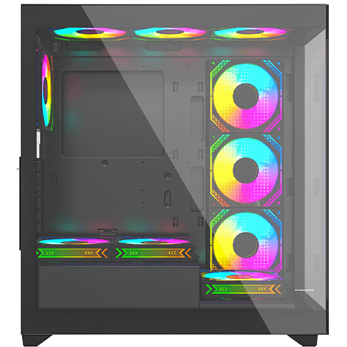 Twisted Minds Quantum Mid Tempered Glass Mid Tower Gaming Case - Black - TM-290XL-9B