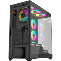 Twisted Minds Quantum Mid Tempered Glass Mid Tower Gaming Case - Black - TM-290XL-9B