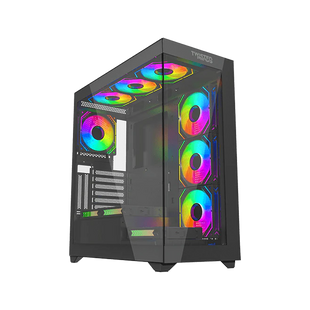 Twisted Minds Quantum Mid Tempered Glass Mid Tower Gaming Case - Black - TM-290XL-9-B