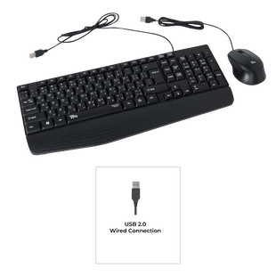 Twisted Minds K12 Kavara Series 2in1 Combo Wired Mode Lightweight - Black - (English / Arabic) Layout - TM-COMB-K12