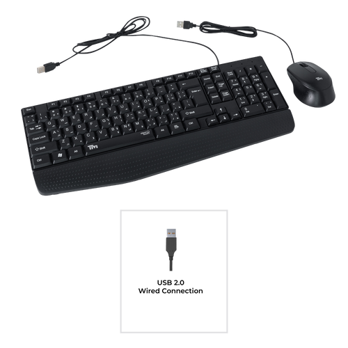Twisted Minds K12 Kavara Series 2in1 Combo Wired Mode Lightweight - Black - (English / Arabic) Layout - TM-COMB-K12
