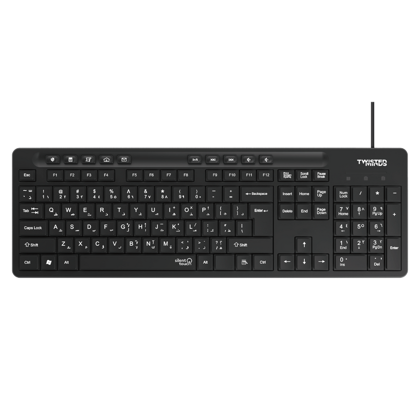 Twisted Minds K19 Kavara Series 2in1 Combo Wired Mode Lightweight - Black - (English / Arabic) Layout