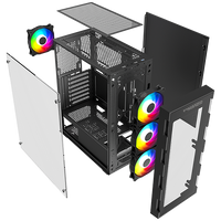 Twisted Minds Titan Glass Mid Tower Gaming Case - Black  TM-GM-III-B