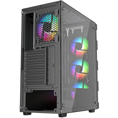 Twisted Minds Titan Glass Mid Tower Gaming Case - Black  TM-GM-III-B