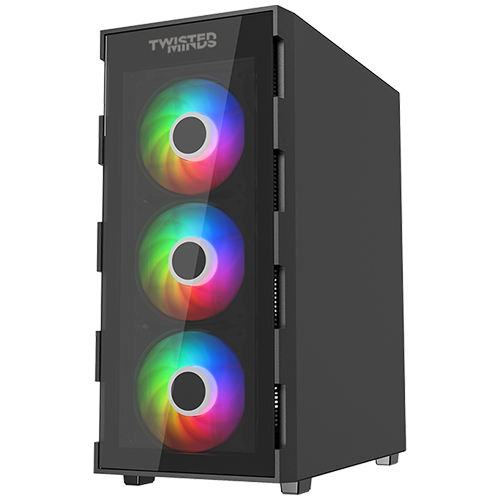Twisted Minds Titan Glass Mid Tower Gaming Case - Black  TM-GM-III-B
