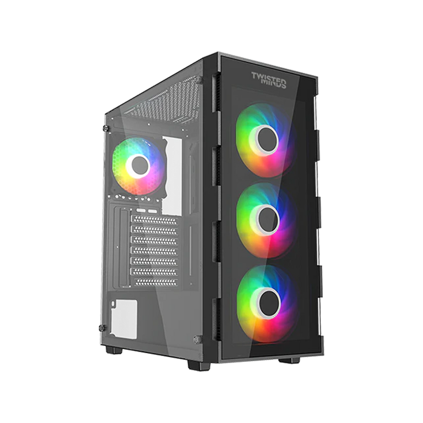 Twisted Minds Titan Glass Mid Tower Gaming Case - Black - TM-GM-III-B