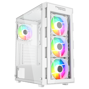 Twisted Minds Titan Glass Mid Tower Gaming Case - White - TM-GM-III-W