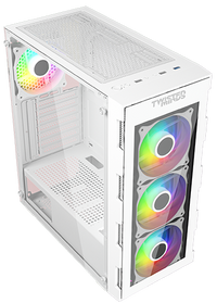 Twisted Minds Titan Glass Mid Tower Gaming Case - White  TM-GM-III-W