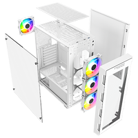 Twisted Minds Titan Glass Mid Tower Gaming Case - White  TM-GM-III-W