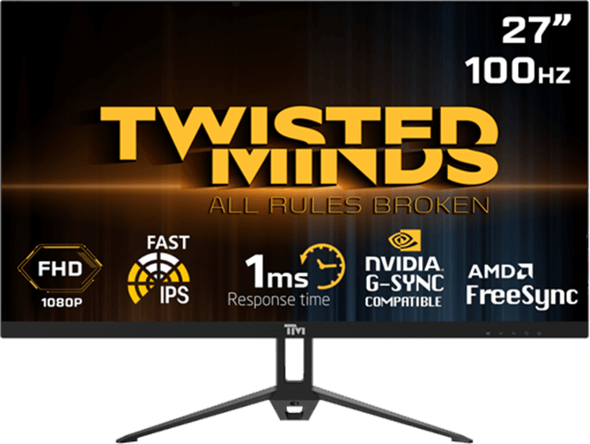 Twisted Minds ECO Series Flat  27'',FHD ,100 HZ ,IPS ,1ms Gaming Monitor  TM27FHD100IPS