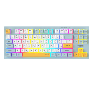 Twisted Minds TM-MK75-W Spectrum Series Wired Keyboard 80% Compact Gasket structure membrane - (English / Arabic) Layout - TM-MK75-W