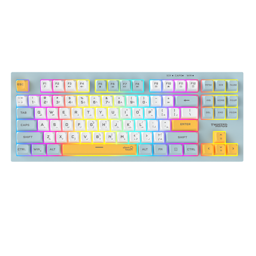 Twisted Minds TM-MK75-W Spectrum Series Wired Keyboard 80% Compact Gasket structure membrane - (English / Arabic) Layout - TM-MK75-W