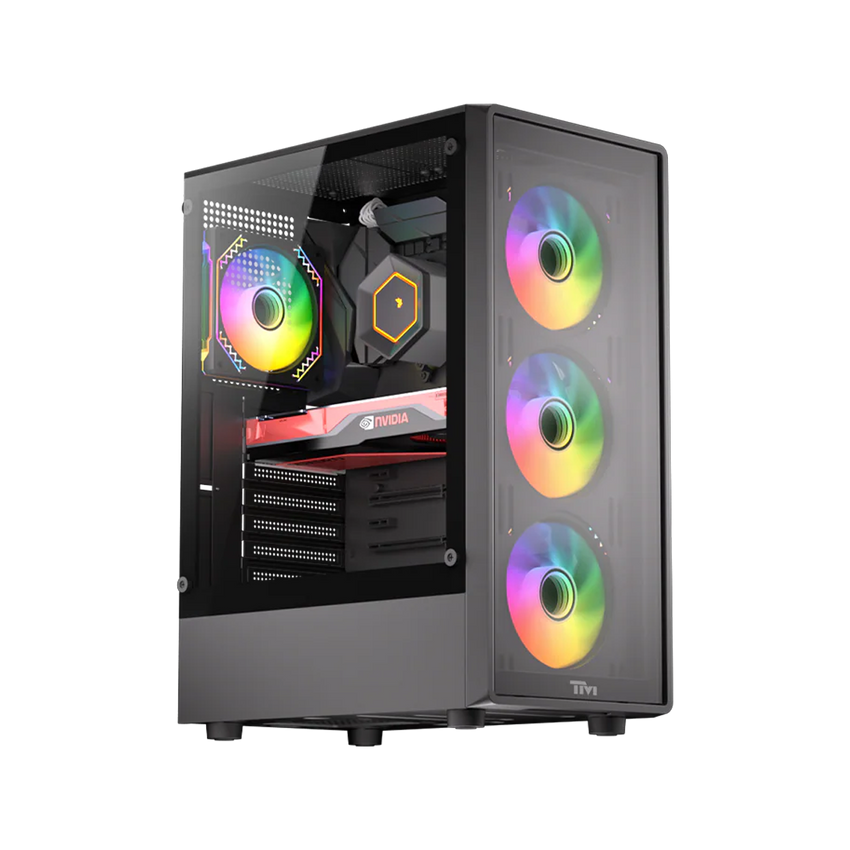 صندوق ألعاب Twisted Minds PHANTOM Mid Tower أسود – TM-PHANTOM-B